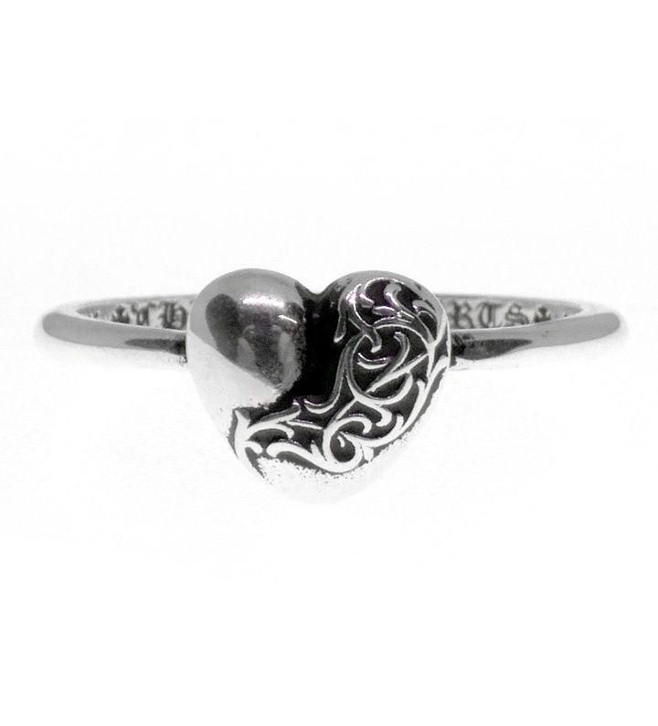 クロムハーツ CHROME HEARTS 【 BUBBLGM HEART 】 バブルガム ハート シルバー リング　w27681