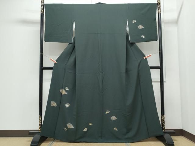平和屋着物●訪問着　間道　金彩　正絹　逸品　CABI1279th