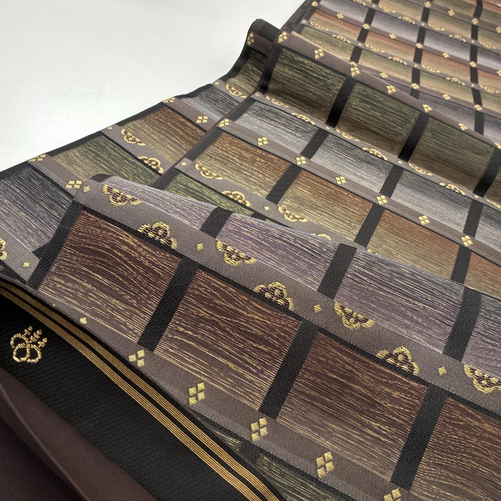 袋帯 じゅらく 透かし織 金糸 上品な加工 正絹 MA-9164