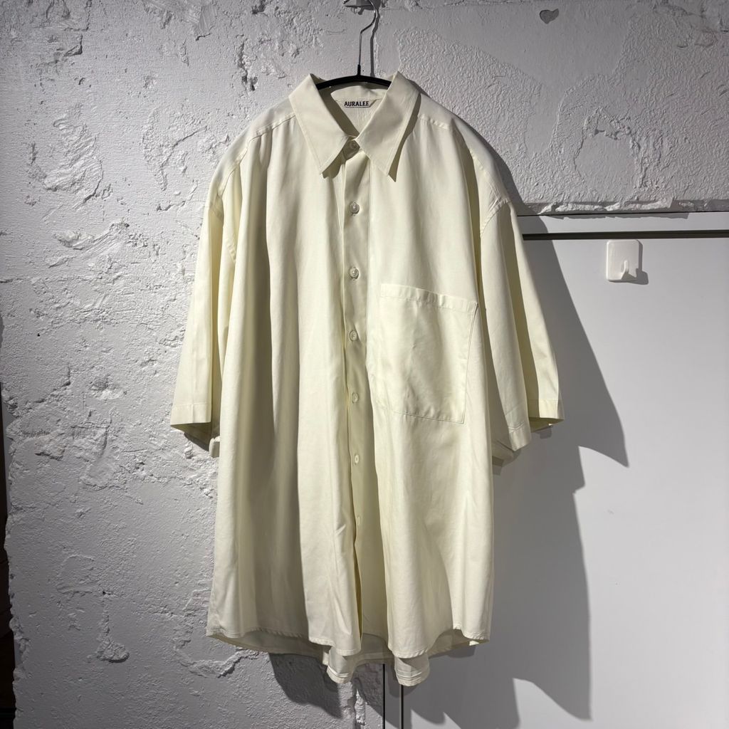 AURALEE 半袖シャツ ベージュ　サイズ3 AURALEE オーラリー 26SS WASHED FINX TWILL BIG HALF SLEEVED SHIRT