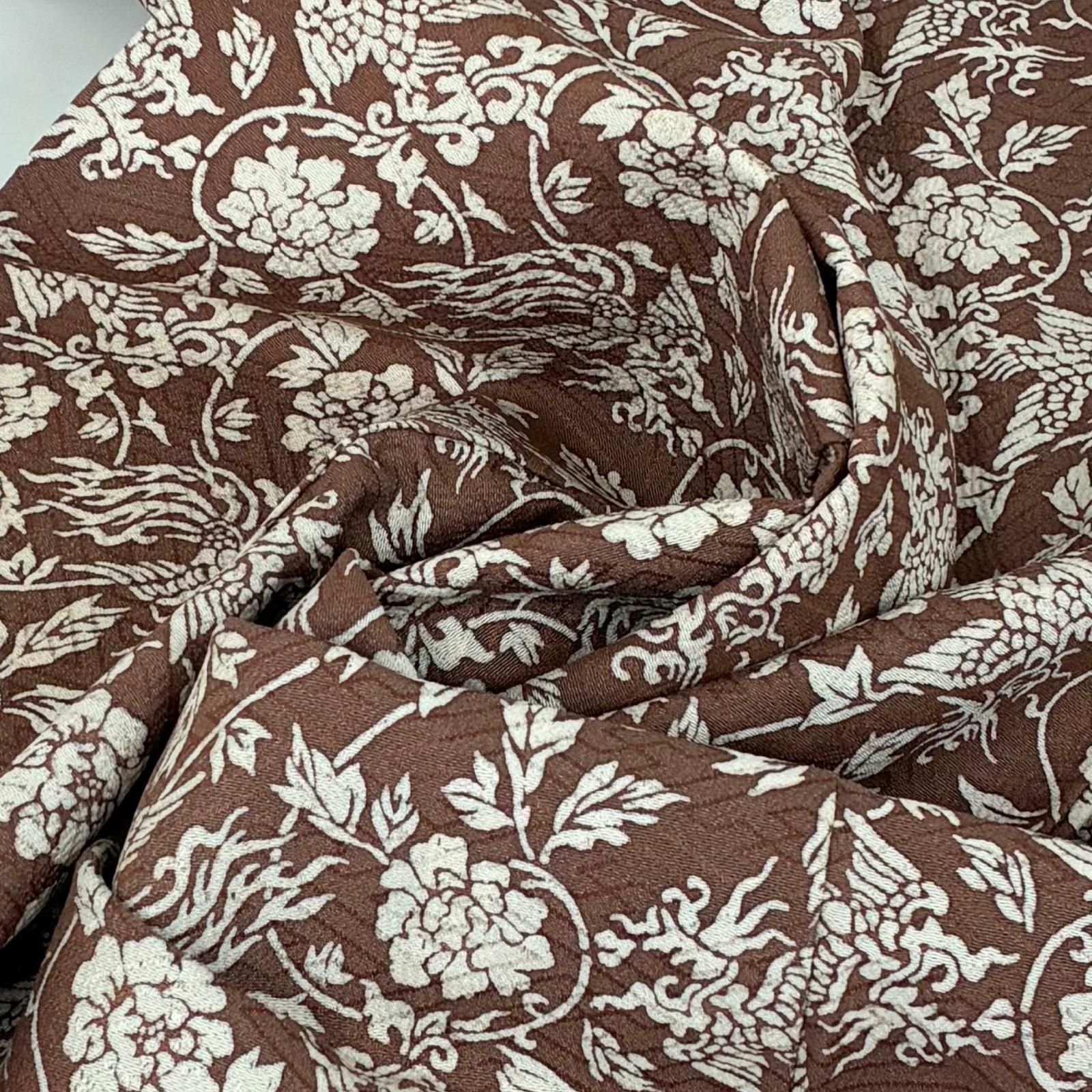 単衣 小紋 正絹 型染め 花唐草 鳳凰 着物 d-939 - メルカリ