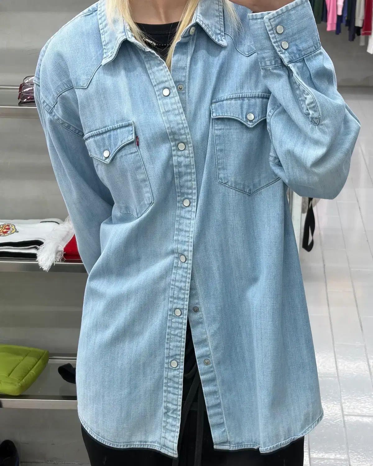 (2XL) リーバイス ツーポケット ウェスタン デニム シャツ