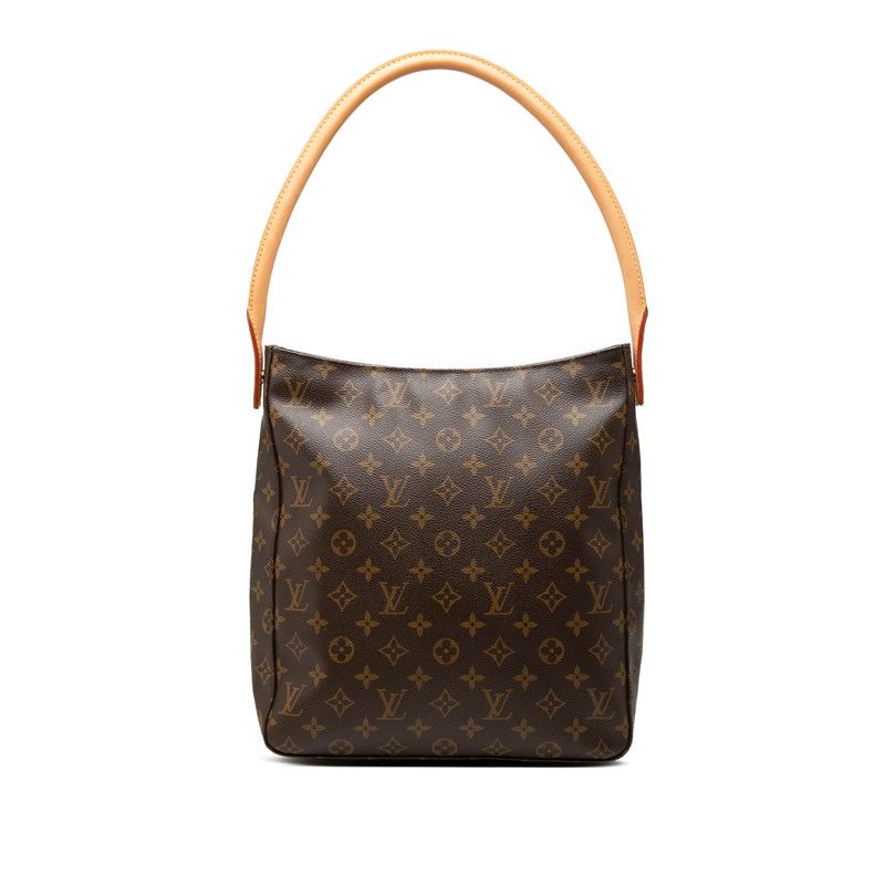 ルイ ヴィトン モノグラム ルーピングGM ショルダーバッグ トートバッグ M51145 ブラウン PVC レザー レディース LOUIS VUITTON【1-0283308】