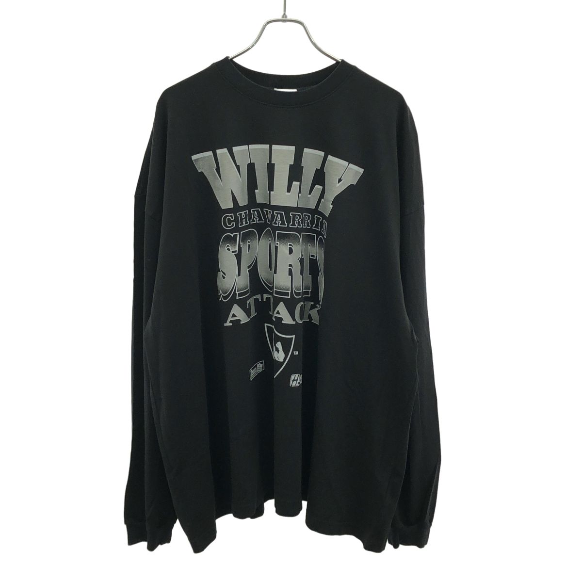 WILLY CHAVARRIA ウィリーチャバリア 24SS グラフィックプリント スウェットトレーナー ブラック×シルバー XXL