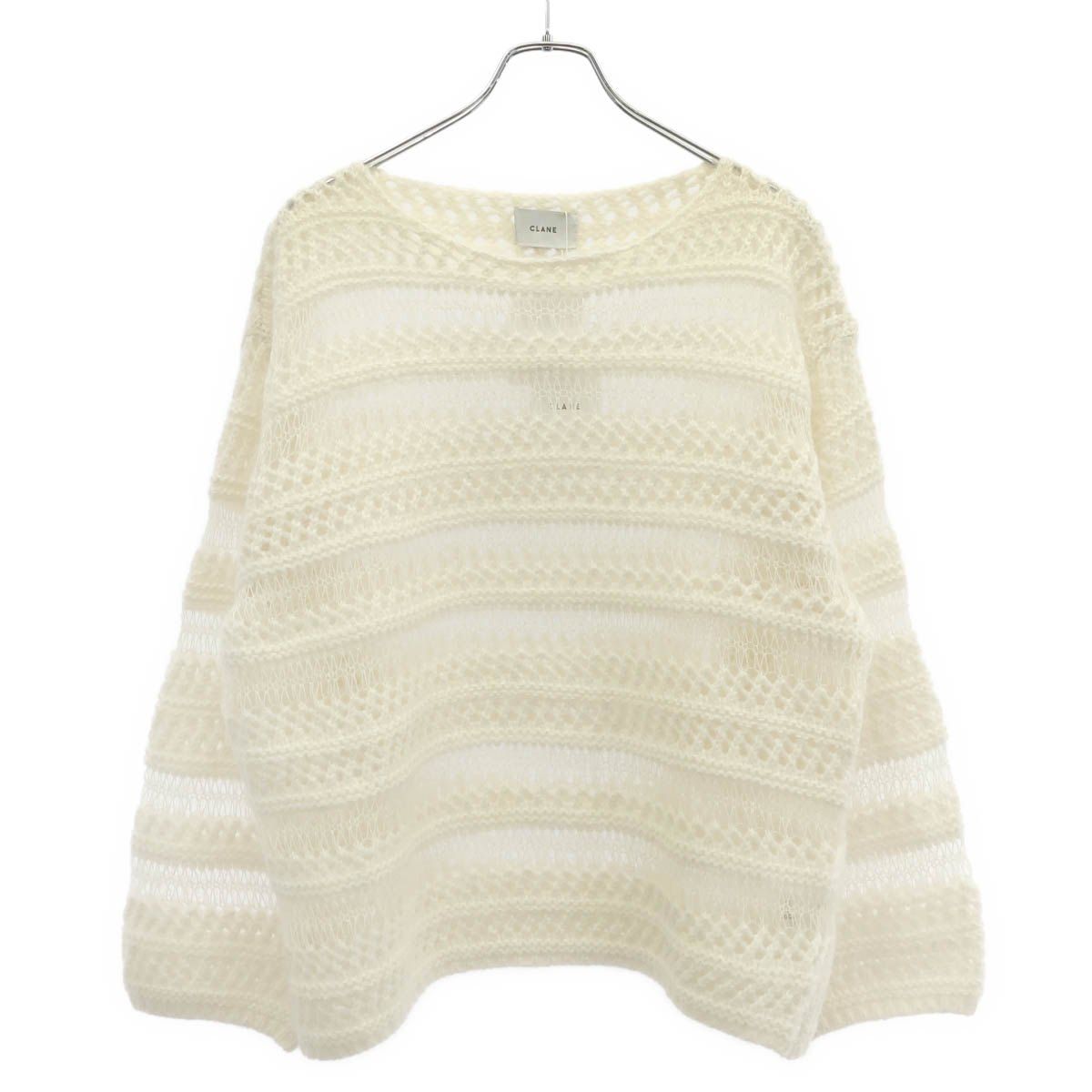 CLANE クラネ SHEER BORDER MOHAIR KNIT シアーボーダーモヘアニット 17106-2042 アイボリー 1