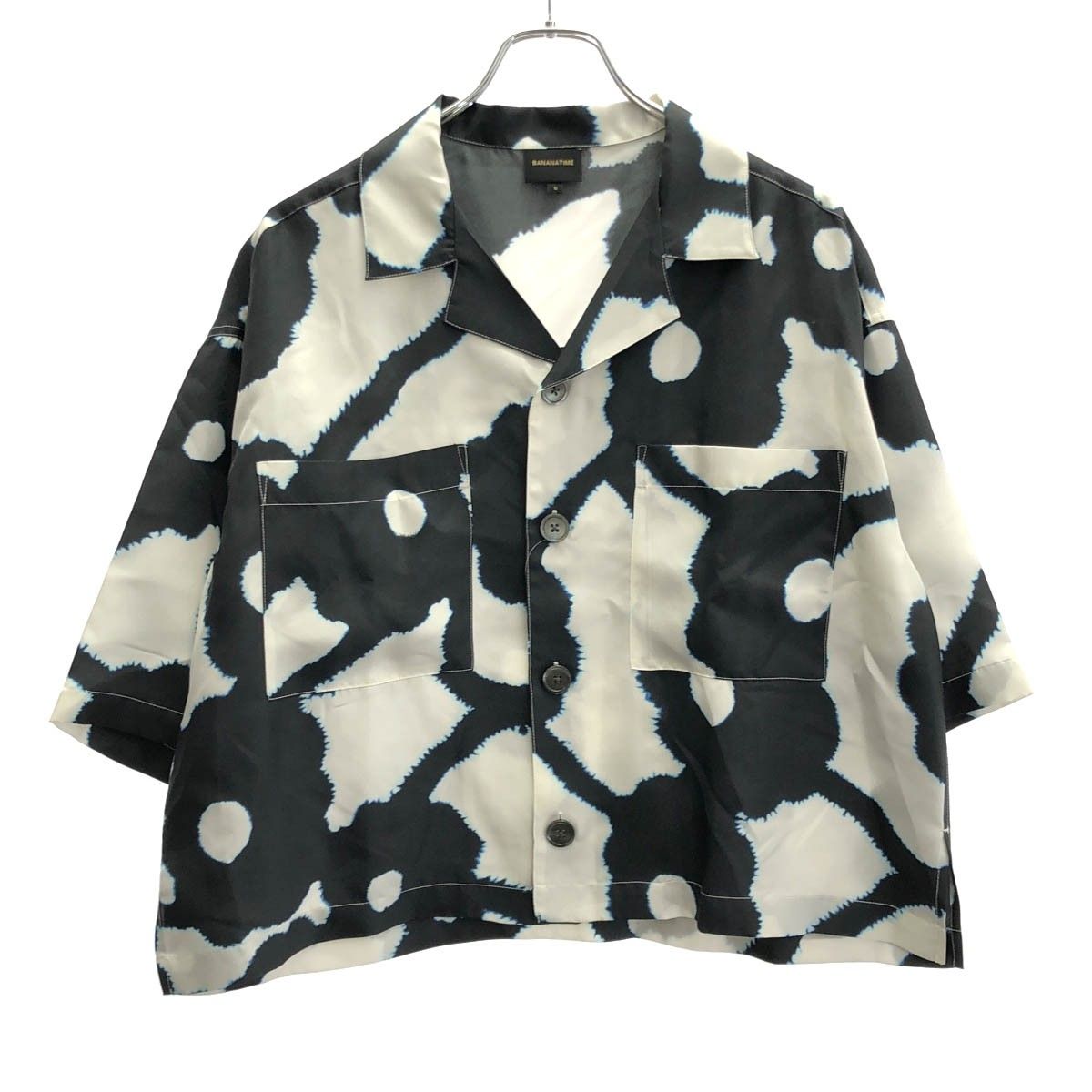 BANANATIME バナナタイム 25SS Cropped Hawaiian Shirt クロップドハワイアンシャツ 373-131-24 ブラック×ホワイト S 13,825円