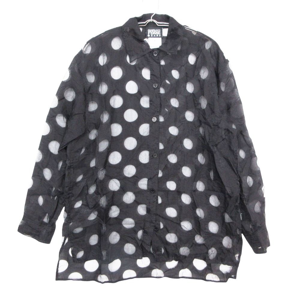GIANFRANCO FERRE ジャンフランコ・フェレ ブラウス ドット シアー 長袖 シースルー トップス ブラック S【S】 レディース 【中古】 8,520円
