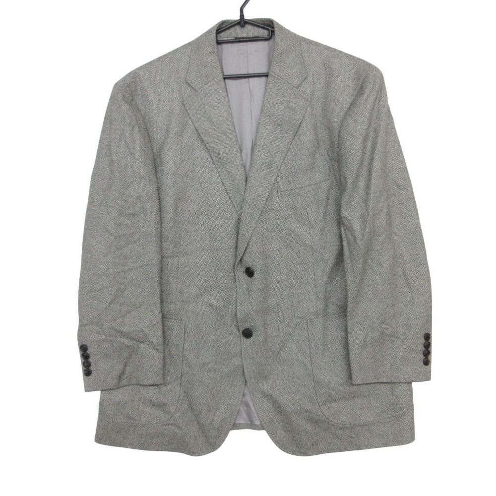 LANVIN ランバン コレクション テーラードジャケット ブレザー シルク カシミヤ ウール ノッチドラペル 総裏地 サイドベンツ 開き見せ グレー 50【L】 メンズ 【中古】