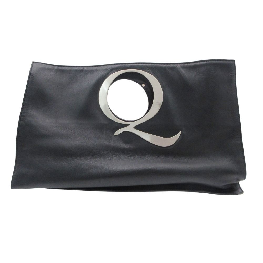 Alexander McQueen アレキサンダーマックイーン クラッチバッグ ハンドバッグ ロゴ ハンドル ミラー付き ブラック メンズ レディース 【中古】