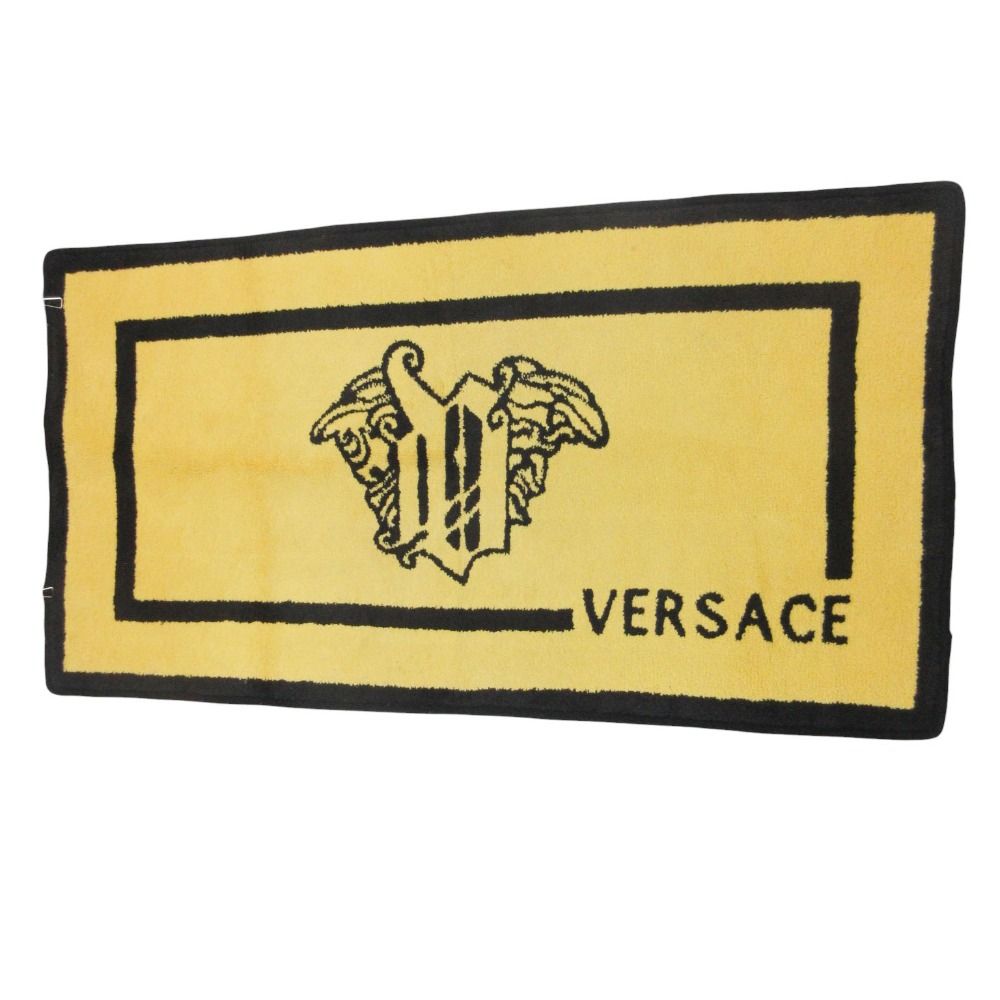 Gianni Versace ジャンニ・ヴェルサーチ 雑貨 ホーム コレクション ラグ カーペット マット イエロー×ブラック メンズ レディース 【中古】