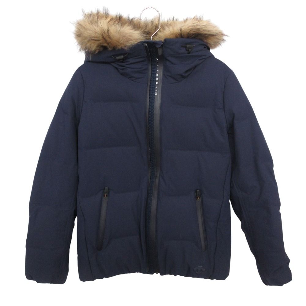 DESCENTE デサント 水沢ダウン ダウンジャケット タヌキ ファーフード ブルゾン アウター コート ネイビー M【M】 レディース 【中古】