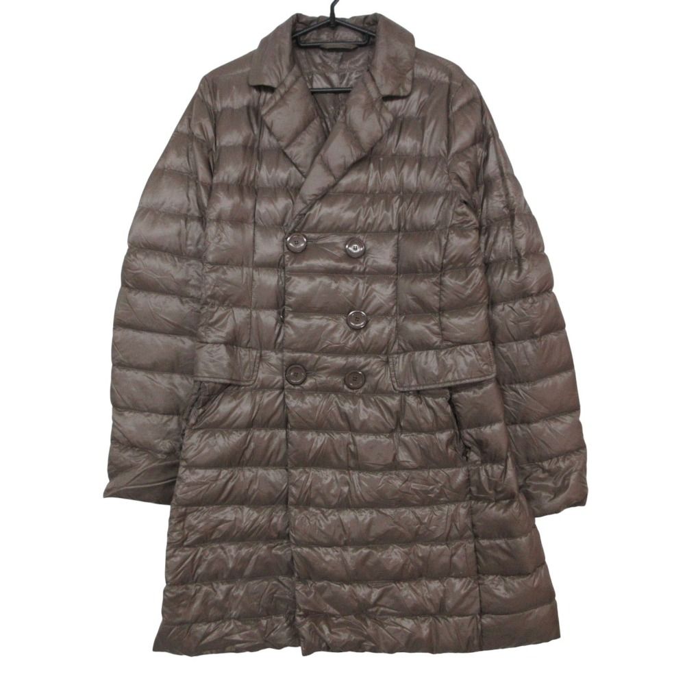 Herno ヘルノ コート ダブルブレスト ダウン アウター 軽量 グレー 44【XL】 レディース 【中古】 9,120円