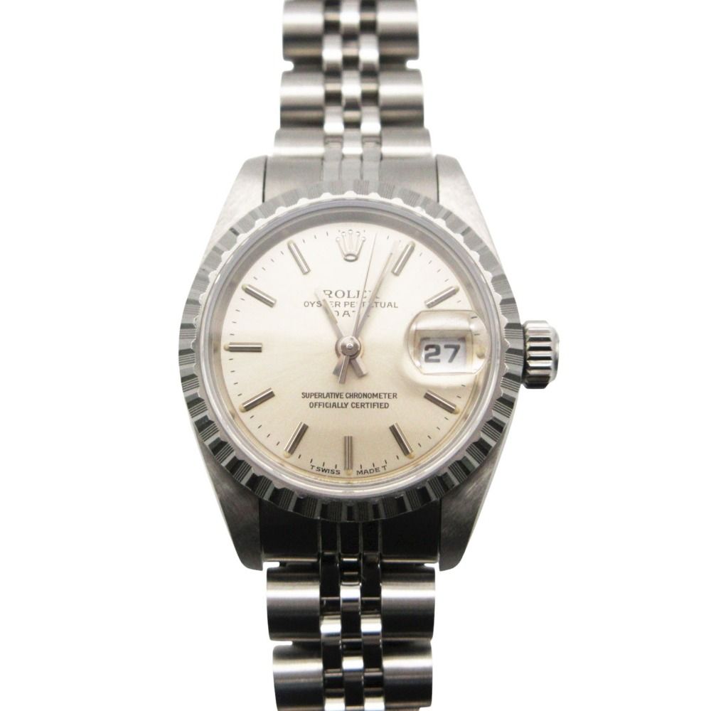 ROLEX ロレックス 腕時計 オイスターパーペチュアルデイト 69240 自動巻 N418261 シルバー文字盤 ジュビリー ウォッチ シルバー レディース 【中古】 270,000円