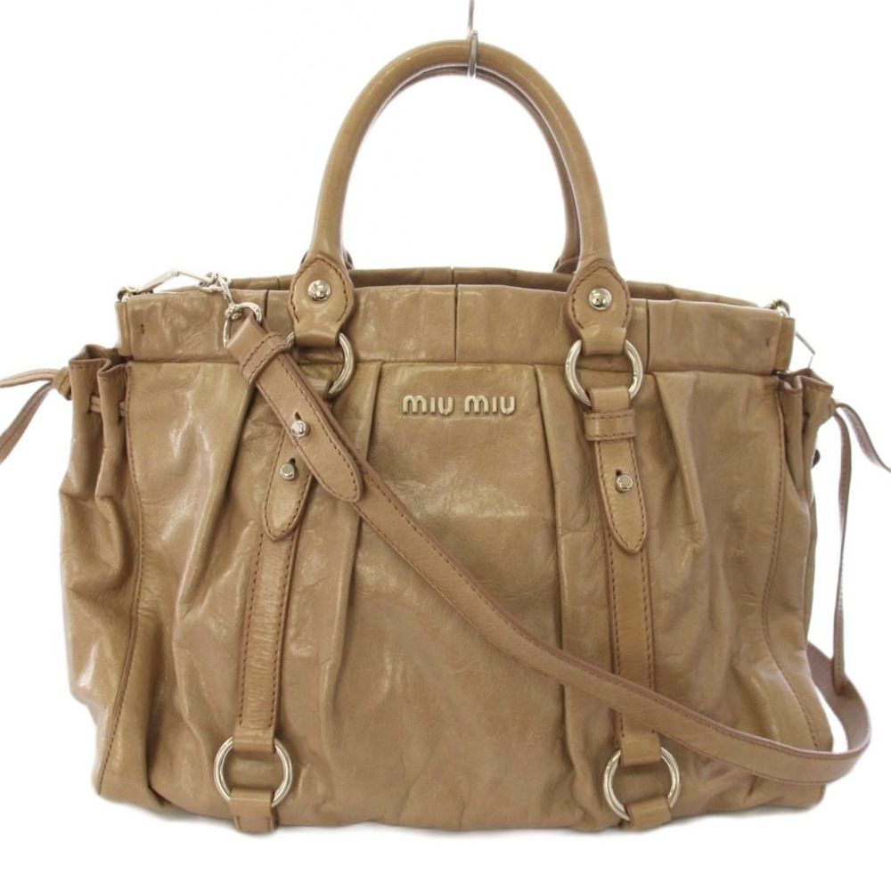 ミュウミュウ miumiu VITELLO LUX ハンドバッグ ショルダーバッグ 2WAY
