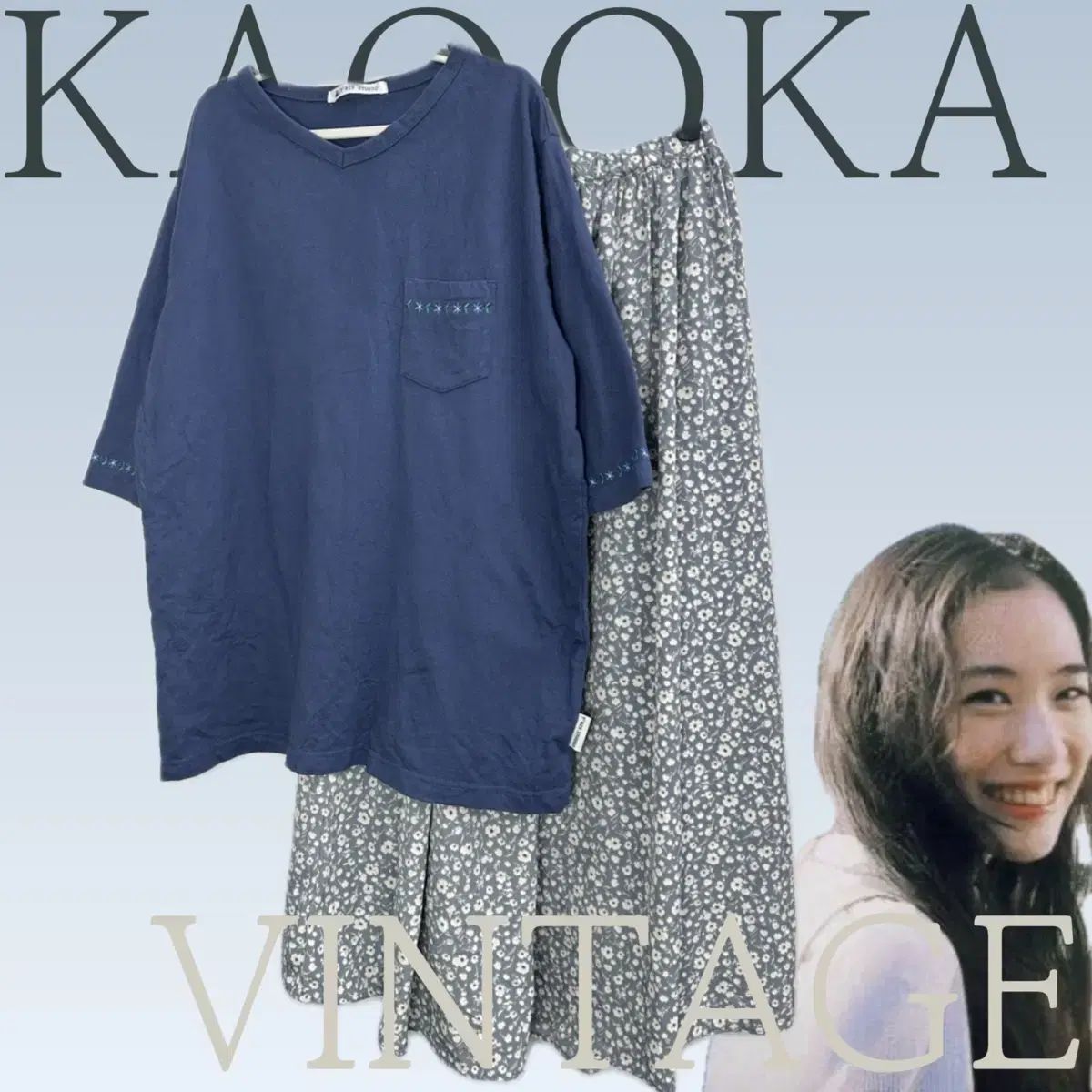 日本 ヴィンテージ ラブリー ヒッピー 森ガール 海 オーバーサイズ Tシャツ スカート コーディネートセット 6,819円