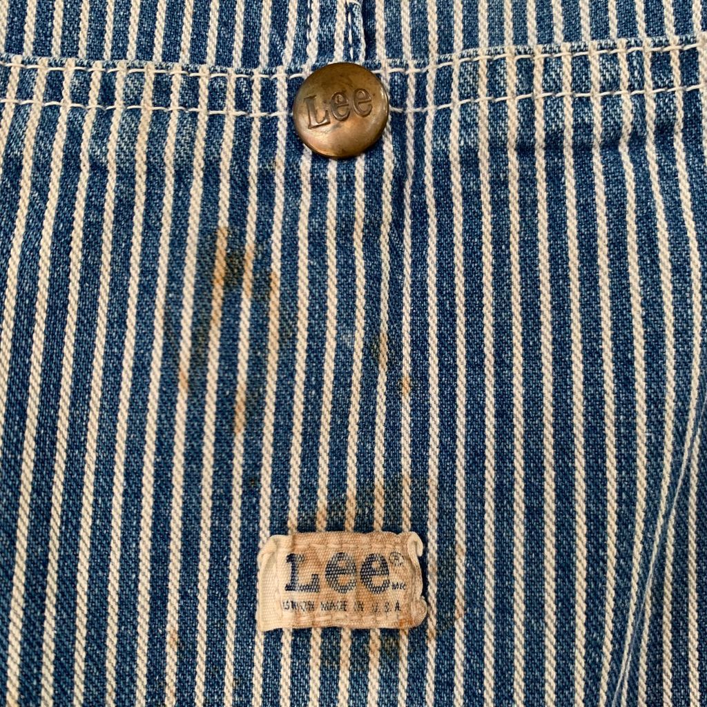70's Lee リー ヒッコリーストライプ エプロン付き Over all
