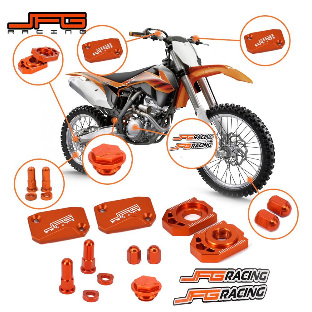 JFGRACING KTM SX SXF XC XCF XCW XCFW EXC EXCF 125〜530対応 CNCブレーキクラッチフルードリザーバーカバーセット アルミ製