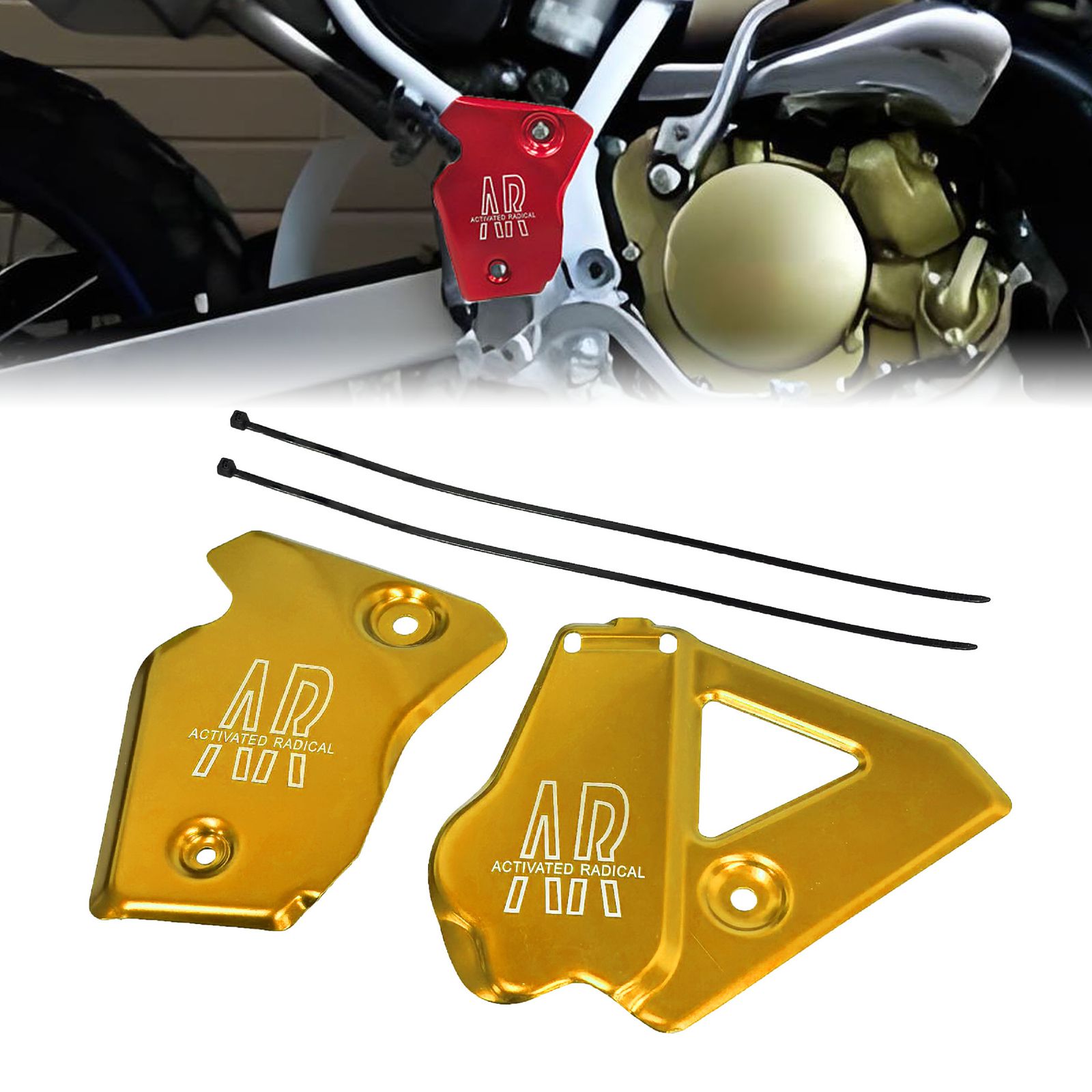 QBIGMOTO ホンダ CRM250対応 フレームガード アルミ合金製 保護プレートカバー