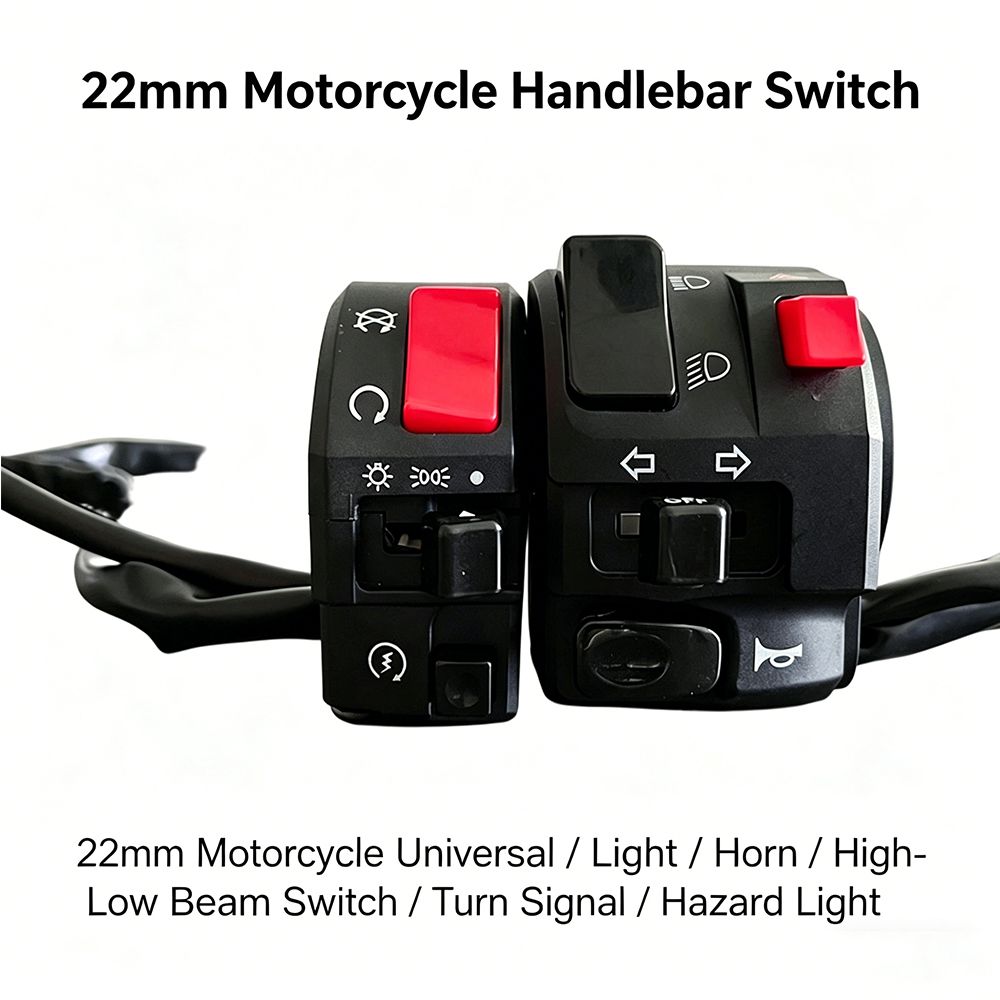 22mm 汎用バイクスイッチ ホーン ウインカー フォグライト スタート