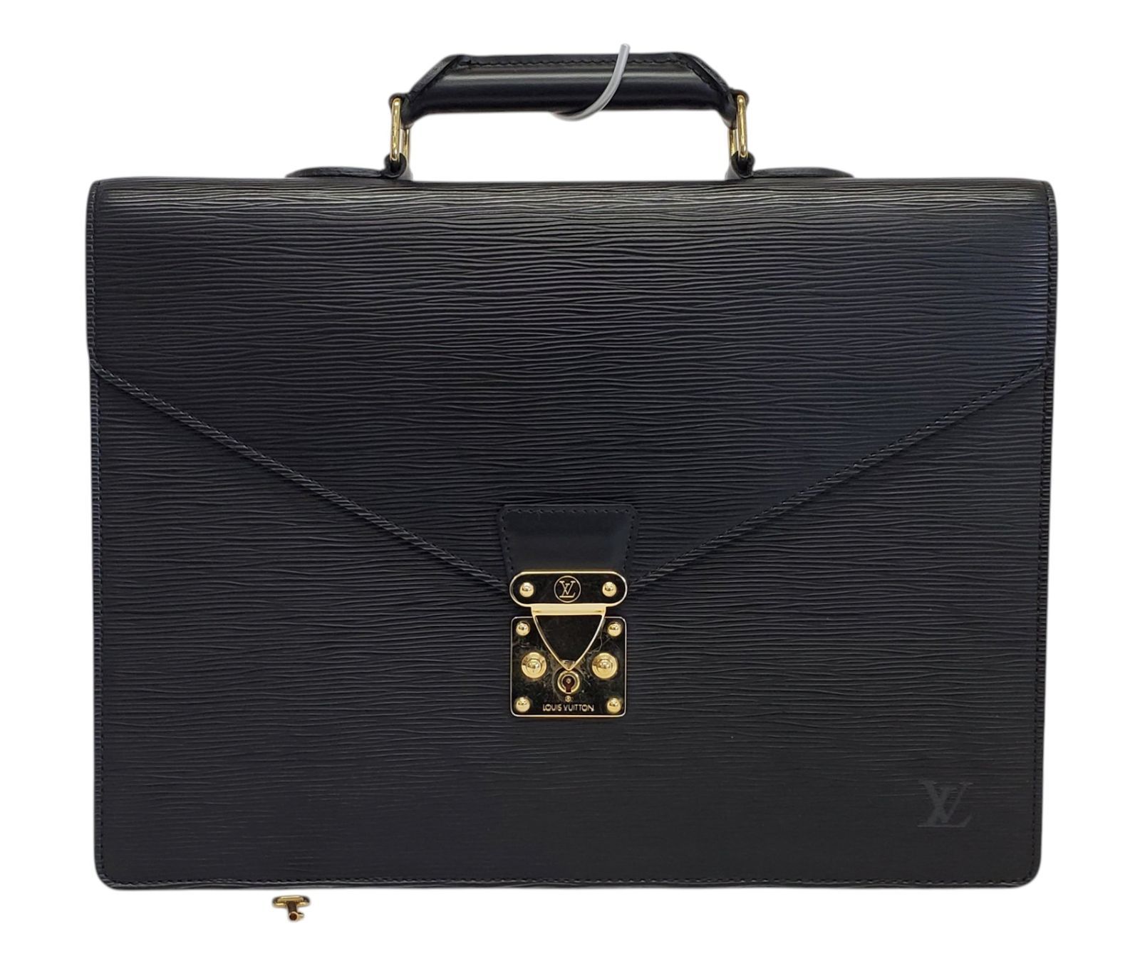 D3794◆極美品【ルイヴィトン】エピ コンセイエ M54422 ブリーフケース◆ビジネス ハンドバッグ 書類かばん ブラック 黒