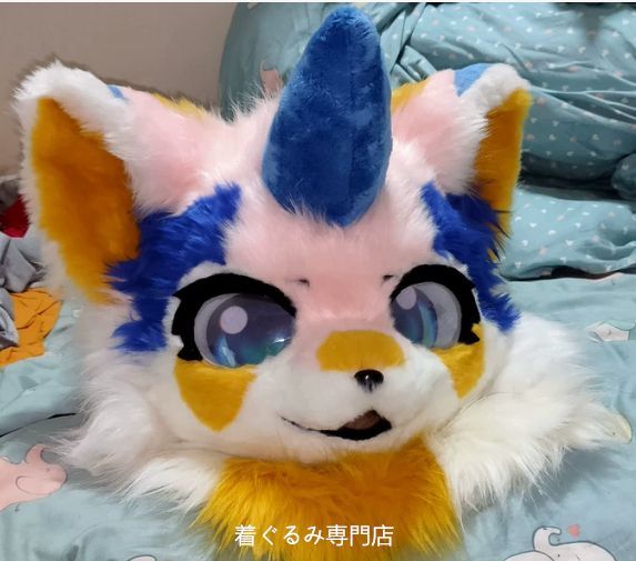 狼　犬　猫　着ぐるみ 　ヘッド ケモノ ファースーツ ぬいぐるみ コスプレ コスチューム Kurumi 一点物 D547