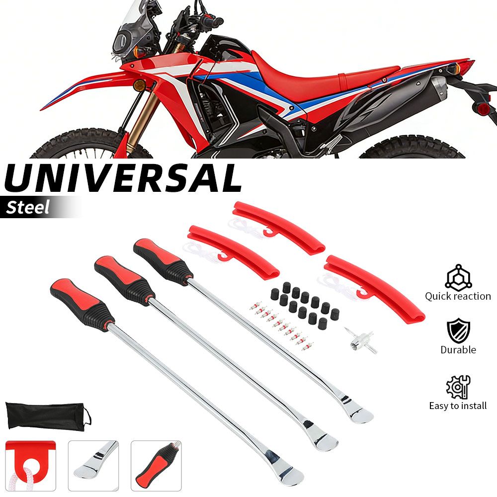 JFGRACING タイヤ交換レバー修理ツールセット タイヤスプーン タイヤプロテクター バルブキャップ バルブコア ダートピットバイク用 9,563円