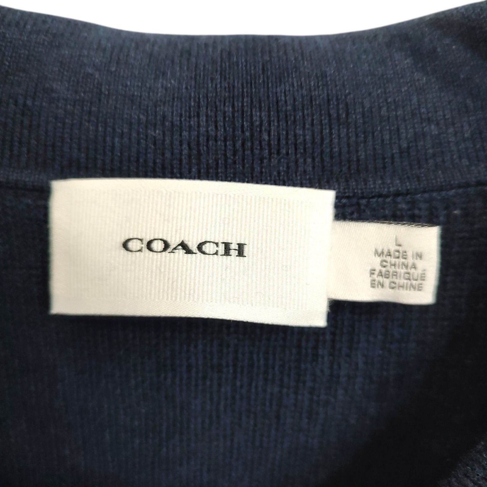 COACH コーチ コットン カシミヤ ニット ポロシャツ CO835 L ダーク