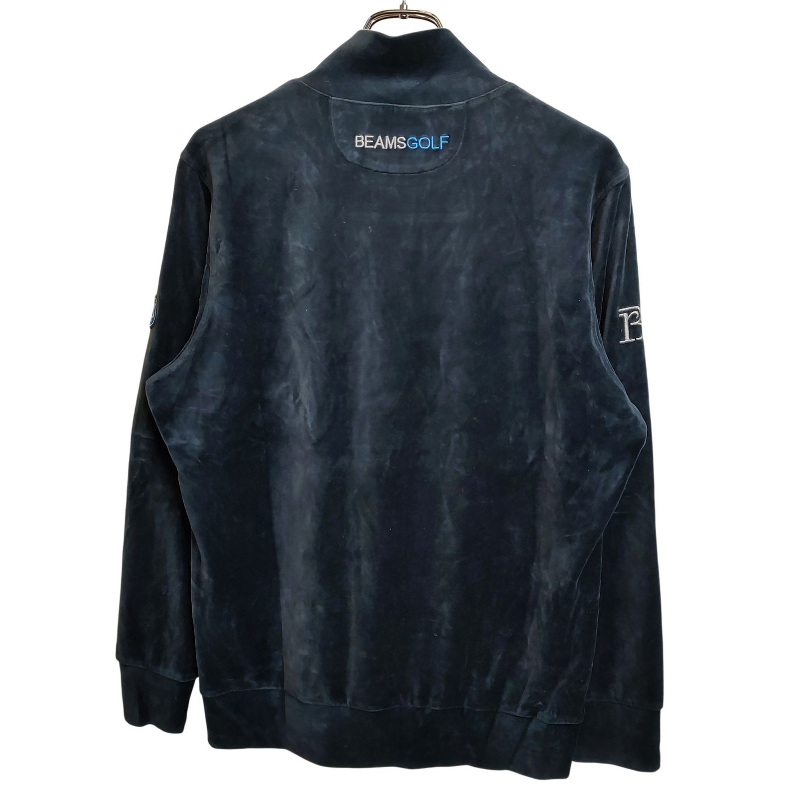 BEAMS GOLF ハーフジップシャツ L ネイビー BEAMS GOLF ビームス ゴルフ ベロア 長袖 ハーフジップ Tシャツ 84-13