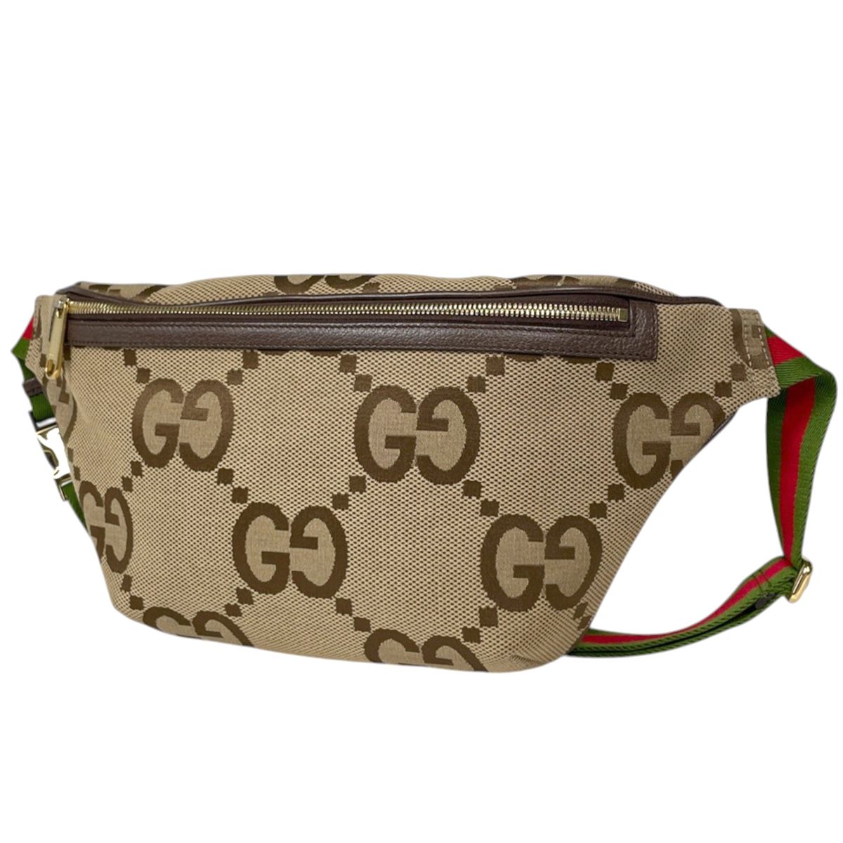 グッチ GUCCI ボディバッグ ジャンボGG ベルトバッグ ウエストバッグ GGキャンバス ベージュ ブラウン 696031 レディース 【中古】