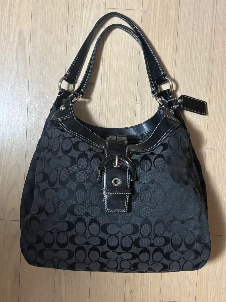 COACH コーチ シグネチャー パータン ブラック HOBO BAG ショルダーバッグ