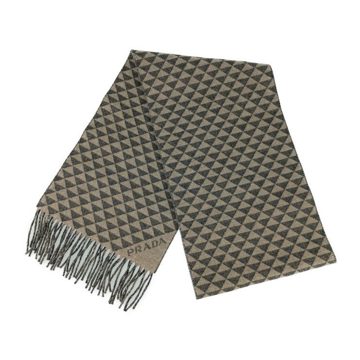 新品未使用展示品 PRADA プラダ マフラー DOUBLE SYMBOLE ダブル