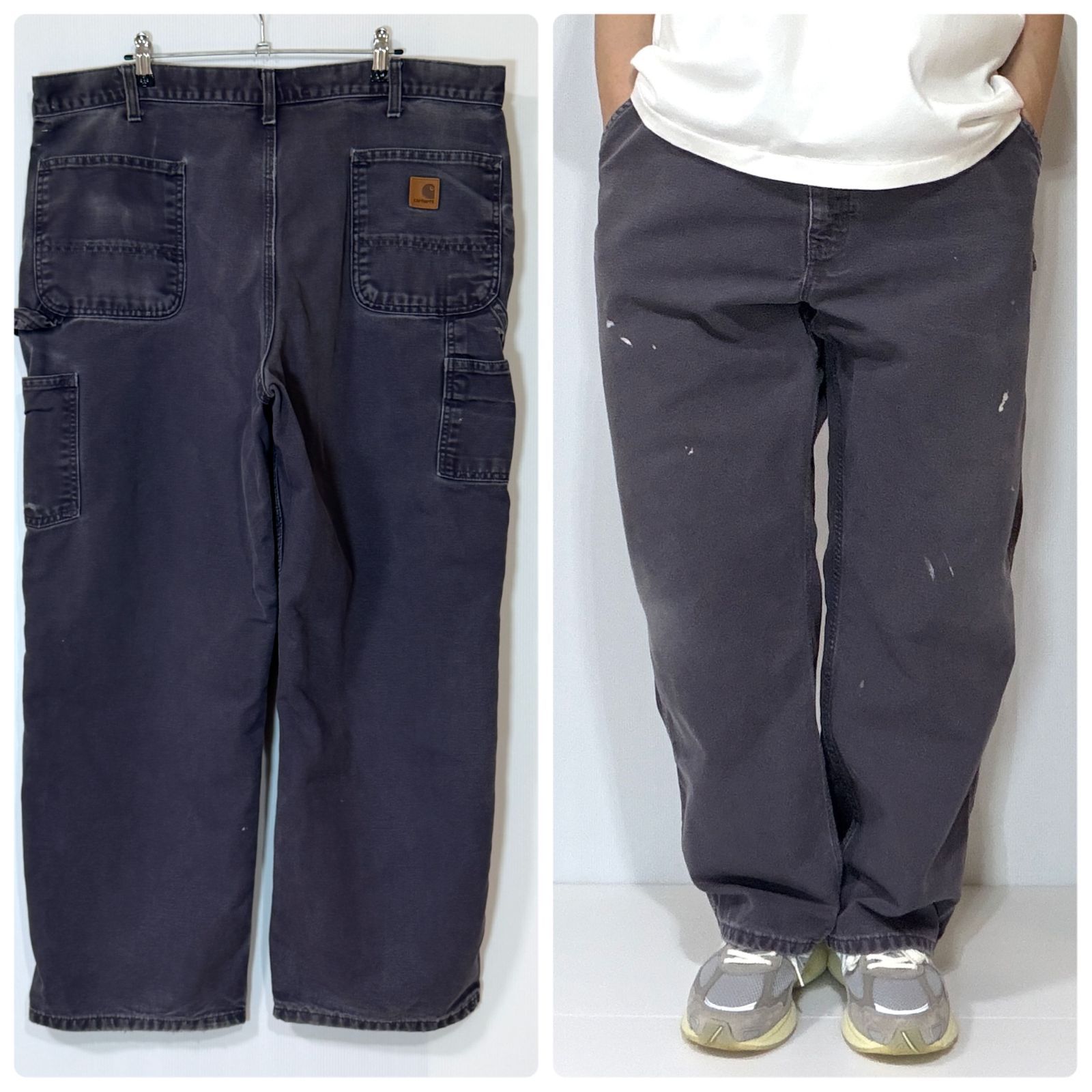 希少色 極太美フェード Carhartt B11 PTB 4W40L30 Dungaree Fit カーハート ヘビーダック シングルニー ペインターパンツ ペトロールブルー ナスコン ワークパンツ 厚手 コットン リアルワーク ペンキ飛び p26073699 12,735円