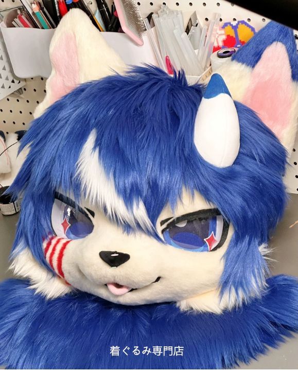 狼　犬　猫　着ぐるみ 　ヘッド ケモノ ファースーツ ぬいぐるみ コスプレ コスチューム Kurumi 一点物 D570