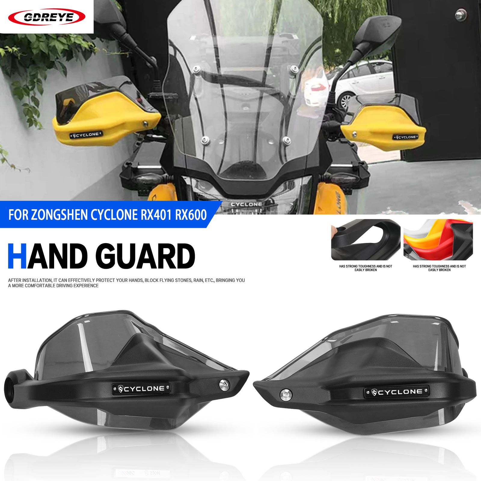 ZongShen サイクロン RX401 RX600 用 ウインドシールドハンドガードプロテクター