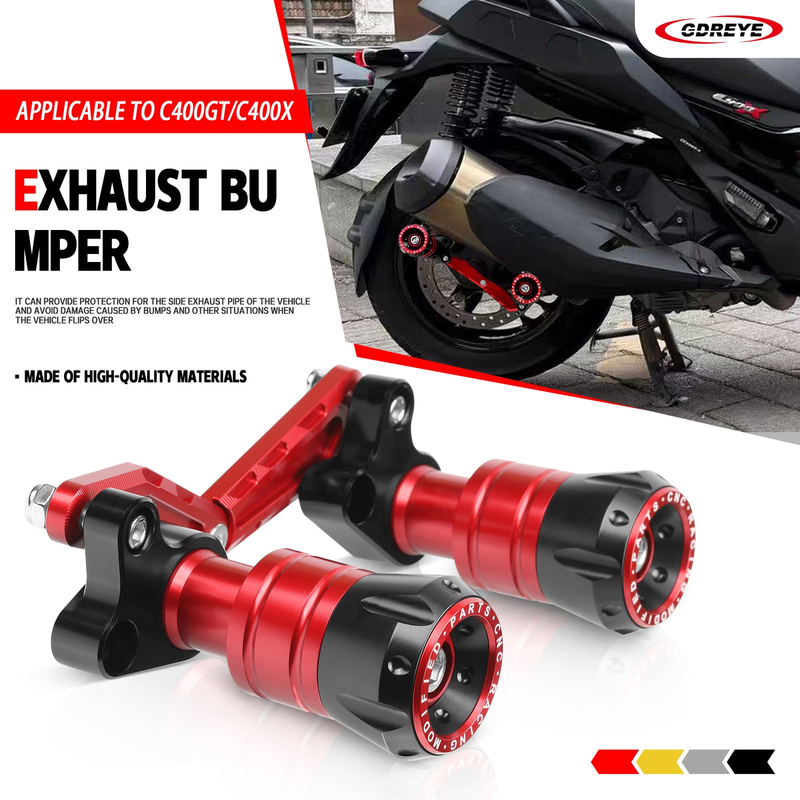 BMW C400X/C400GT 用 アルミ製排気クラッシュボビン 転倒防止レバー