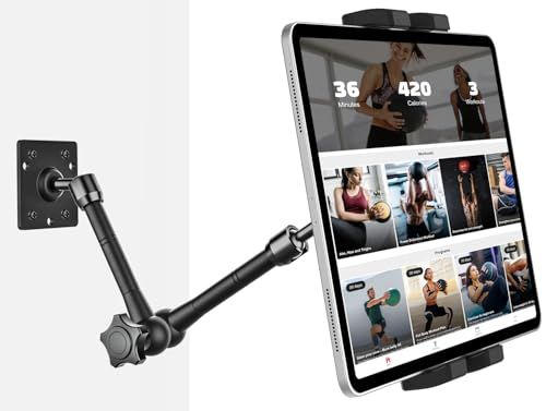 【2026金属製伸縮アーム】EXSHOW 壁掛け タブレットホルダー 携帯ipadホルダー 両用壁掛け ホルダー スタンド キッチン/玄関/浴室/洗面所/オフィス/倉庫/寝室/ジム用 360度回転 横と縦 耐久性 安定性 日本語説明書付き 幅 518116ae 6,542円