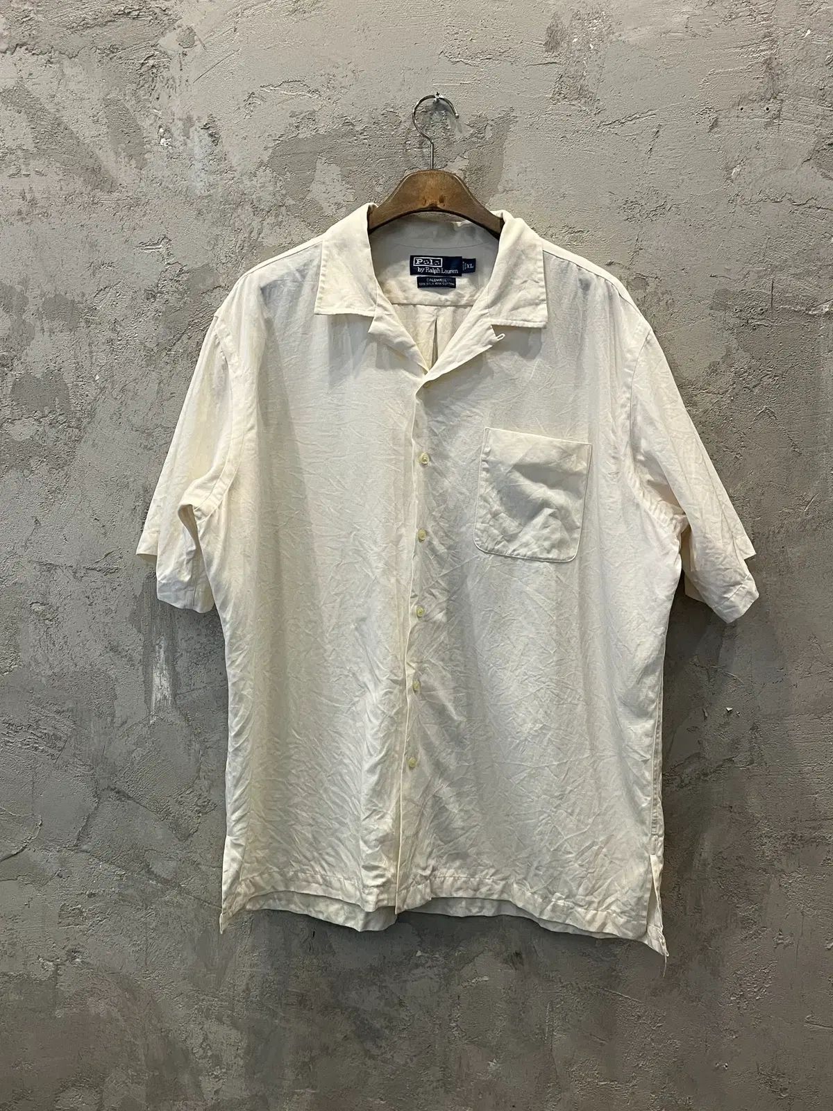 (XL) 90s ポロ ラルフローレン caldwell オープンカラー シャツ