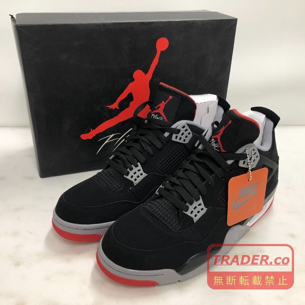 02w27289 ナイキ NIKE AIR JORDAN 4 RETRO ブラック 30.0cm 中国製 メンズ 箱あり スニーカー 308497-060 【中古品】
