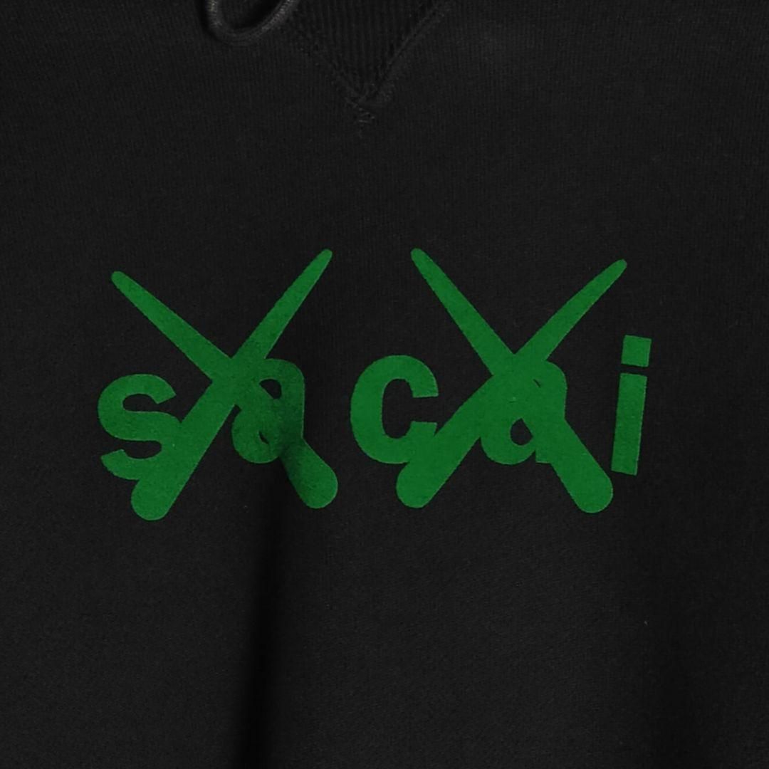 激レア】sacai × KAWS パーカー 1(M相当) 黒 フェルトロゴ コラボ