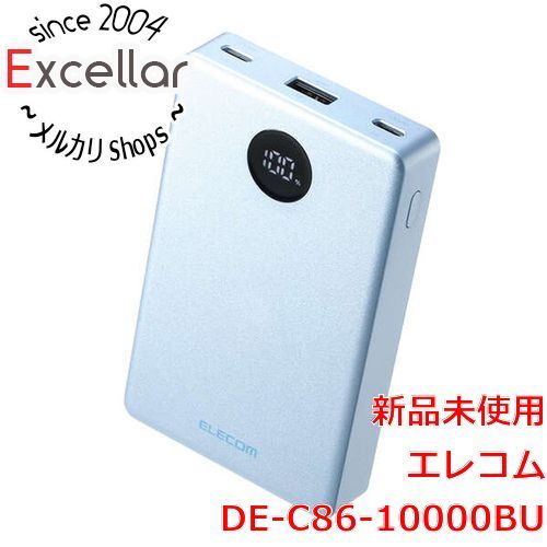[bn:11] ELECOM　半固体モバイルバッテリー 10000mAh/35W　DE-C86-10000BU　ブルー