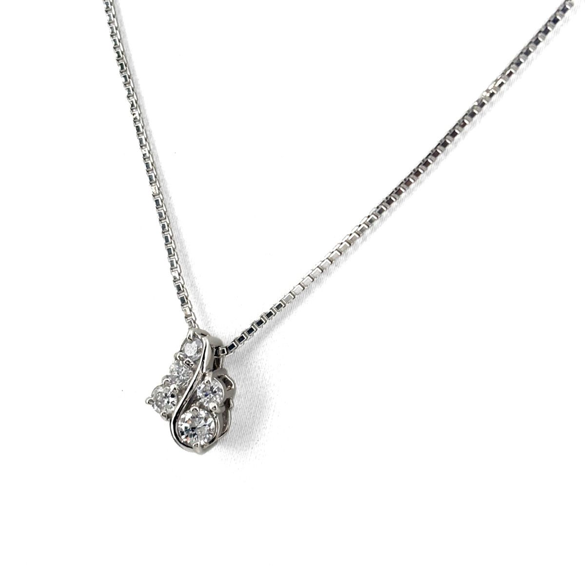 メレダイヤ プラチナ ペンダント ネックレス Pt900 Pt850 ダイヤモンド レディース 【中古】