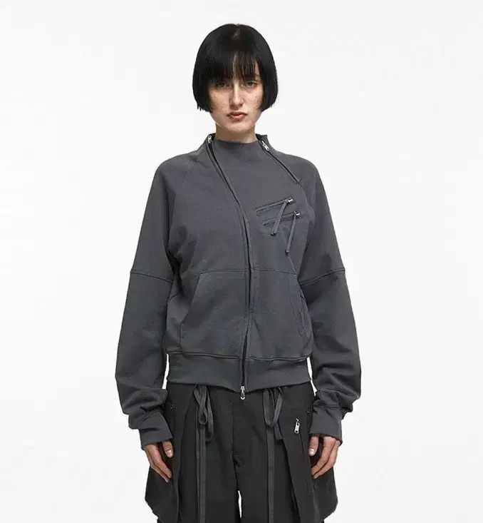 NACHE(ナチェ) ジップアップ デザインテープ ジャージ ジャケット チャコール