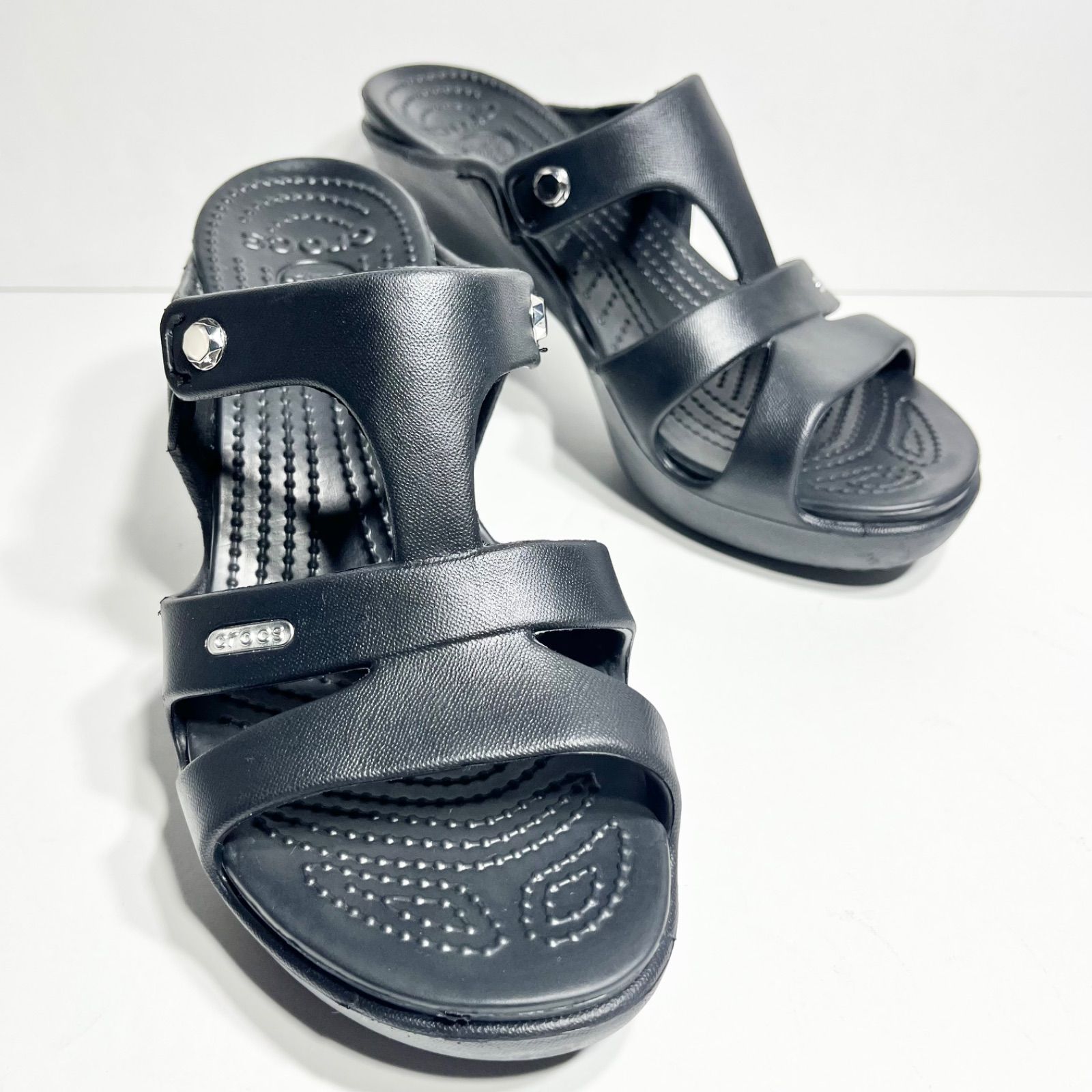 極美品】crocs クロックス サイプラス 5 ヒールサンダル W9 25cm