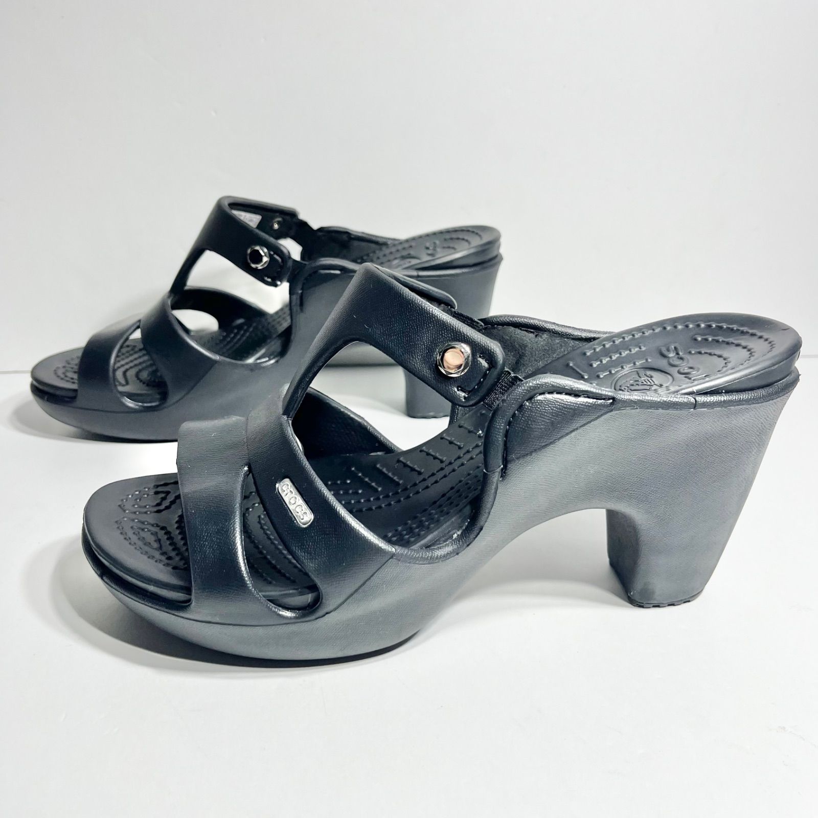 極美品】crocs クロックス サイプラス 5 ヒールサンダル W9 25cm