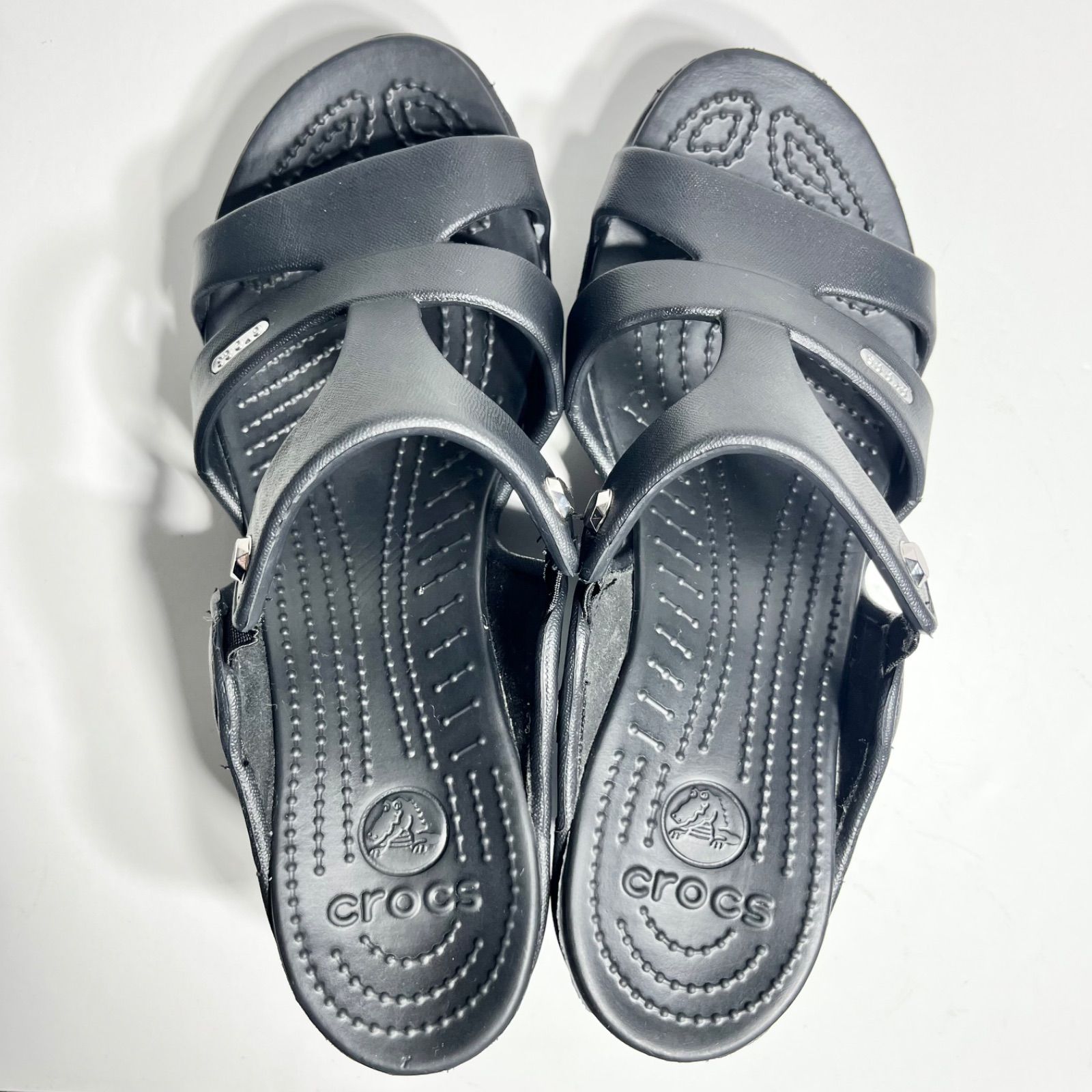 極美品】crocs クロックス サイプラス 5 ヒールサンダル W9 25cm