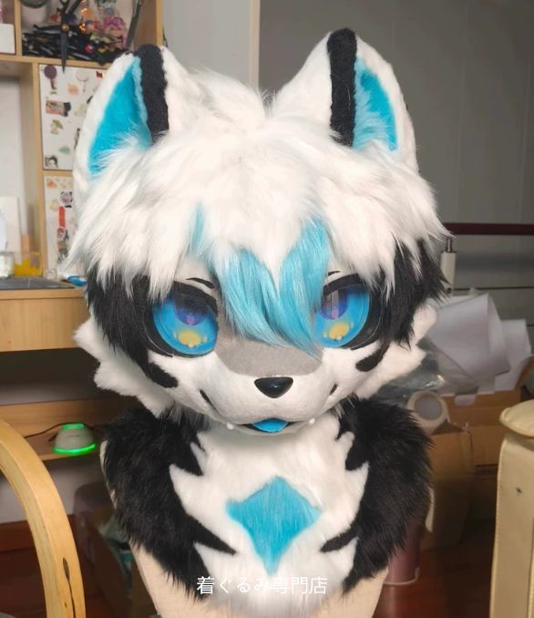 狼　犬　猫　着ぐるみ 　ヘッド ケモノ ファースーツ ぬいぐるみ コスプレ コスチューム Kurumi 一点物 D578