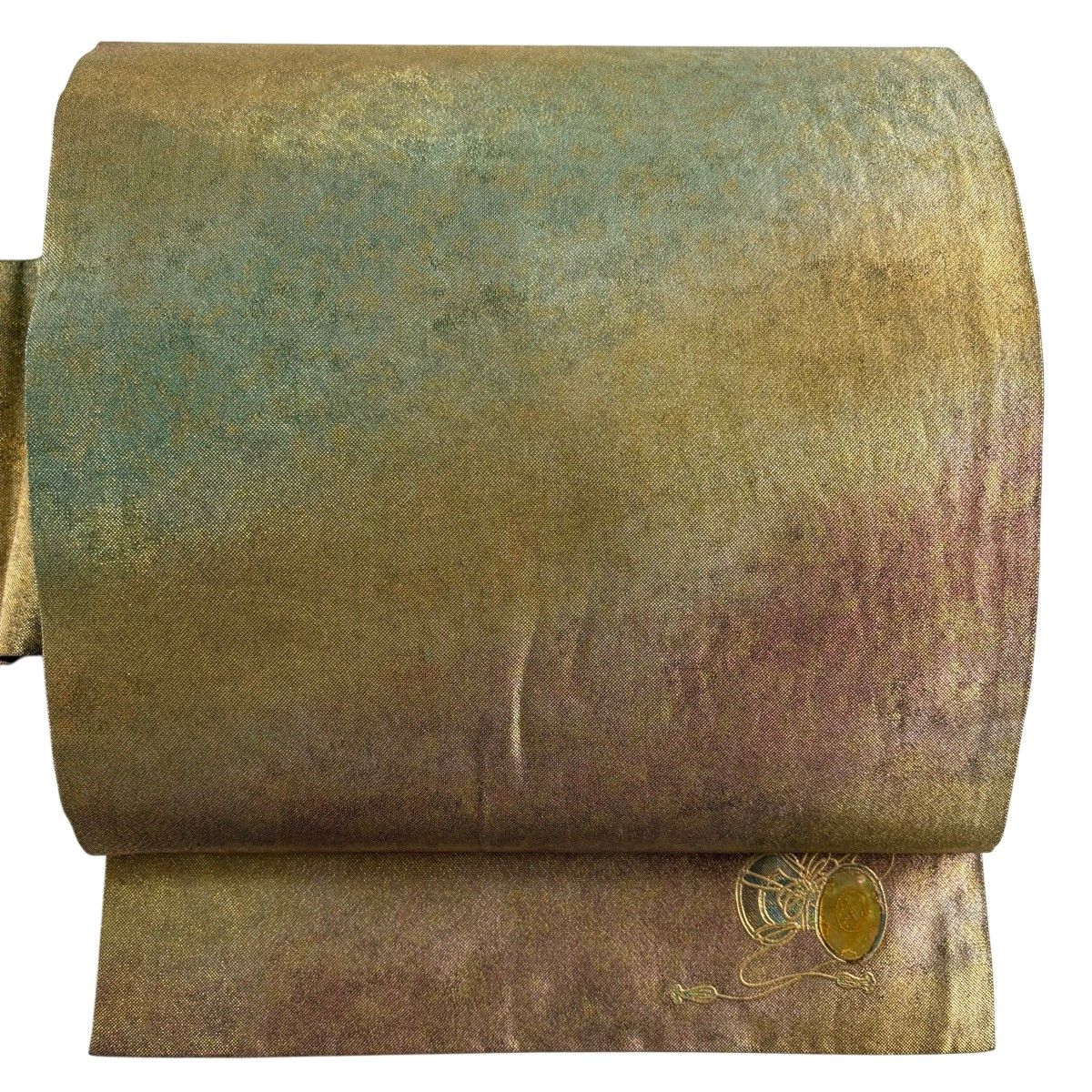 名古屋帯 秀品 ぼかし柄 鼓 箔 金色 正絹 【中古】