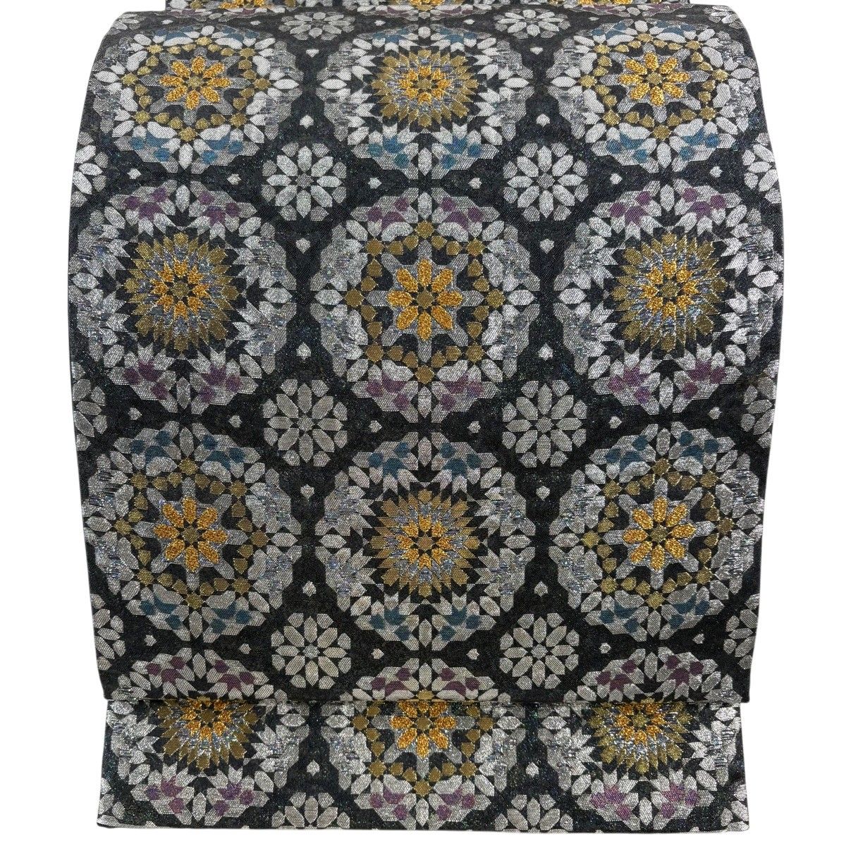【美品】 袋帯 秀品 華文 花 金銀糸 箔 濃紺 六通 正絹 【中古】 6,864円