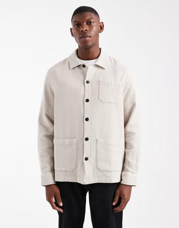 ファーラー メンズ トップス シャツ Farah castlefield long sleeve shirt in cream 031 white smoke ホワイト