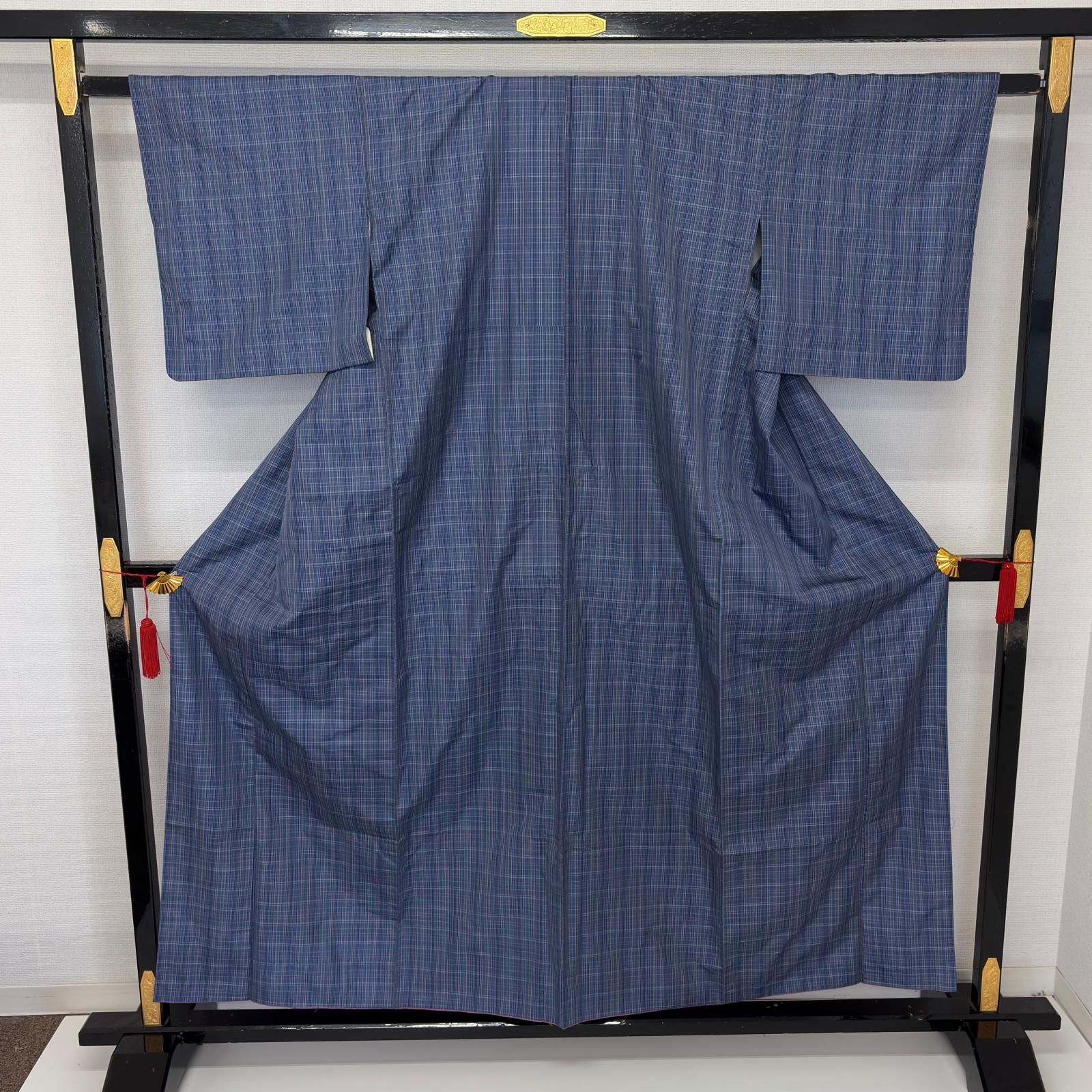本場大島紬 正絹 格子 素敵な色味 袷 着物 MK-7325 - メルカリ
